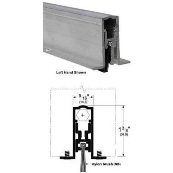 Yale Commercial Pemko Door Bottom W/ Nylon Insert 36"L x 9/16"W Mill Aluminum 85666